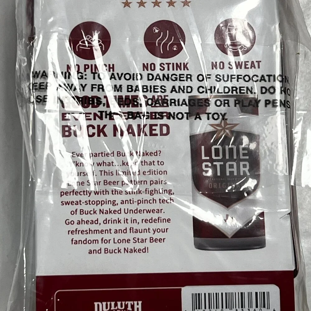 Duluth Trading Buck Naked Boxer‎ Briefs Lone Star Beer Small 28-30 Limited Ed